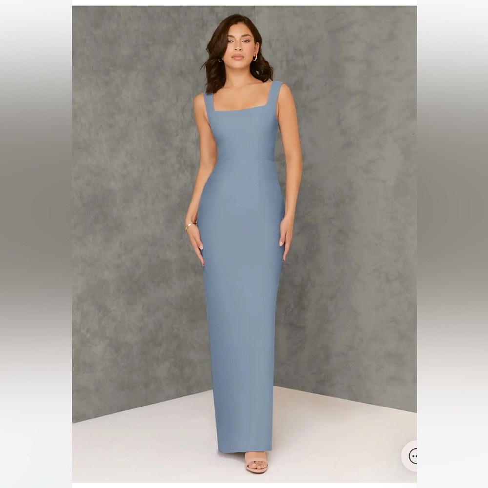 Azazie Flori Dress in Dusty Blue